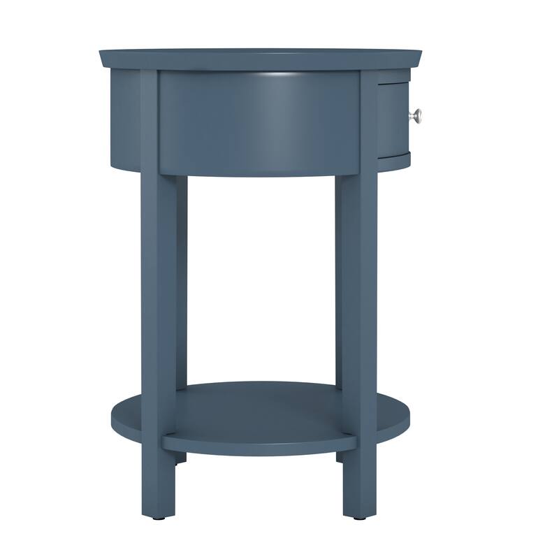 Fillmore 1-Drawer Oval Wood Shelf Accent End Table by iNSPIRE Q Modern