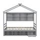 preview thumbnail 17 of 57, Wooden House-shaped Twin House Bed with Bedside Built-in Storage Shelves,Under Bed Storage,Kids and Baby