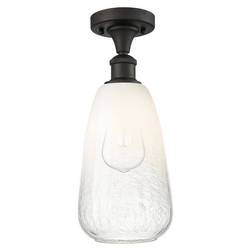 Innovations Lighting 516-1C-14-6 Brookhaven Almond Semi-Flush - Oil Rubbed Bronze / Opal
