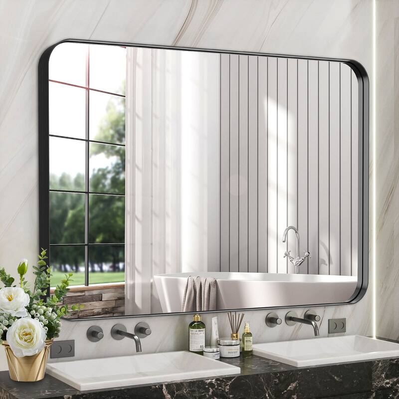 Rectangle Bathroom Mirror for Vanity Wall Mounted Vertical Horizontal Makeup Mirror