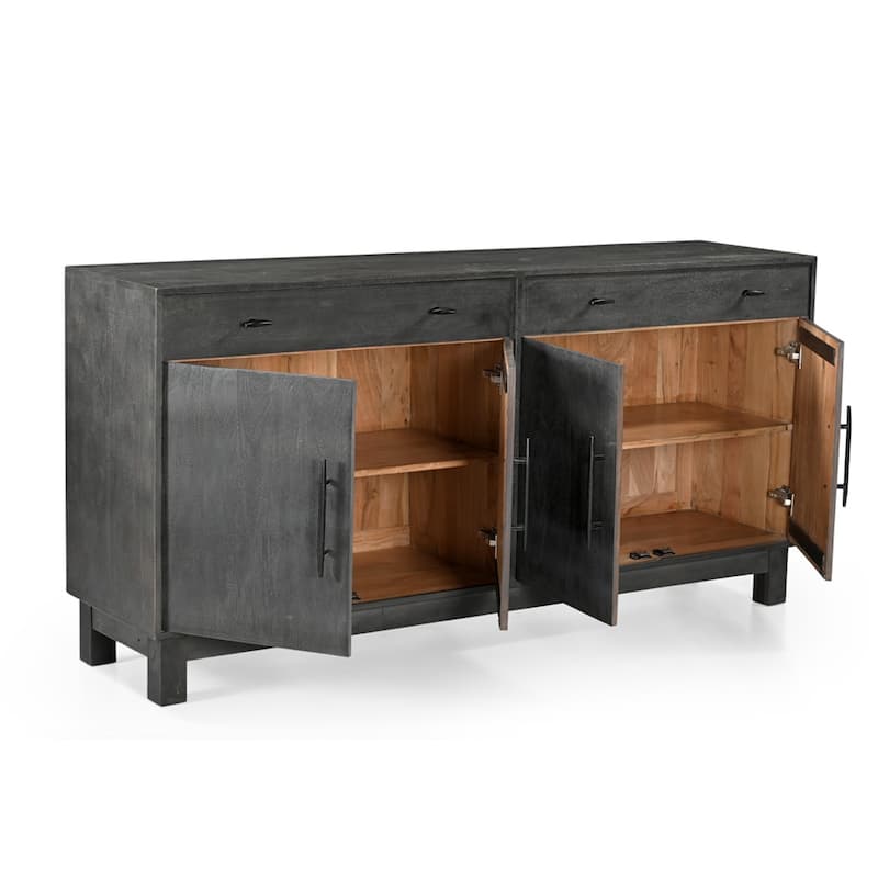 Sparrow Solid Wood 4 Door Sideboard - Gray - N/A