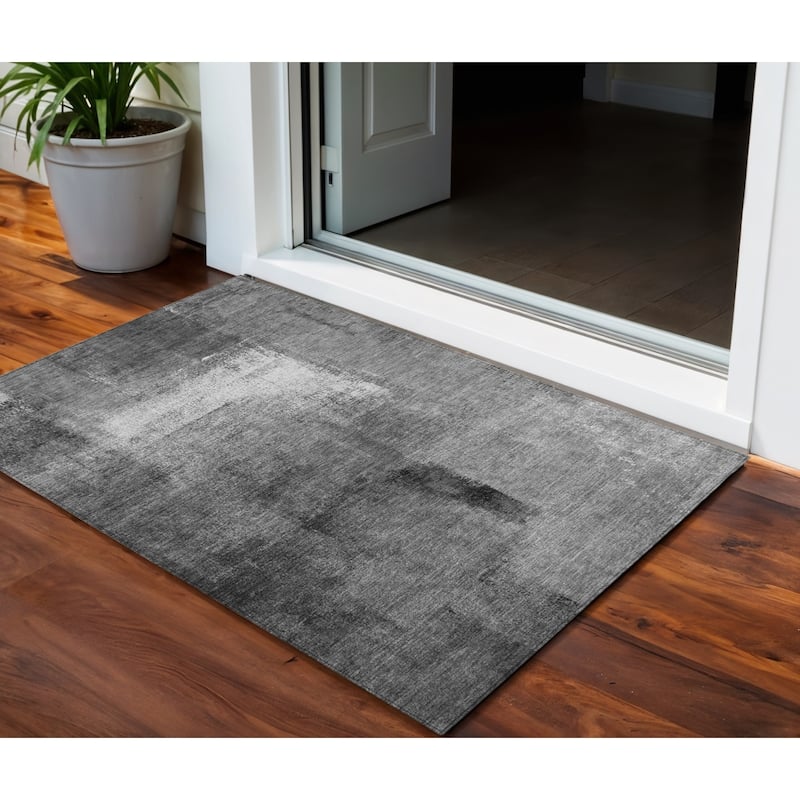 HomeRoots Abstract Transitional Rectangle Outdoor Rug - 3' x 5'