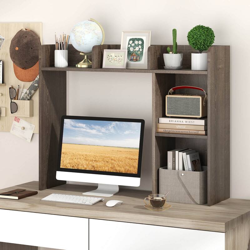 Costway Desk Bookshelf Desktop Storage Organizer Display Shelf Rack
