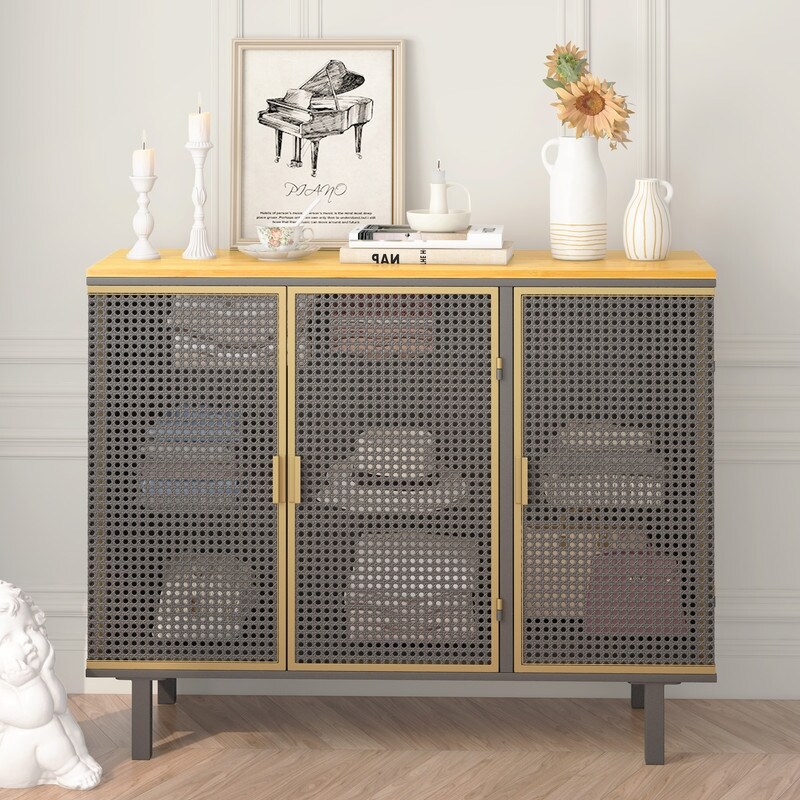40 Sideboard Buffet Cabinet Kitchen Storage Cabinet with 3