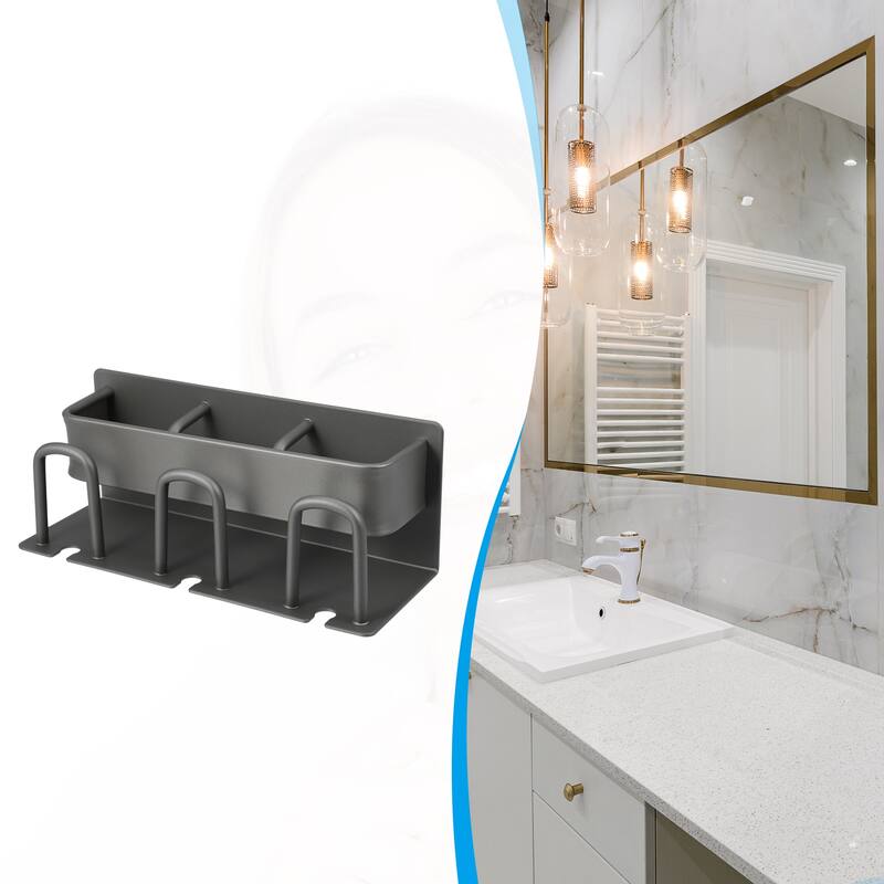 Toothbrush Holder Wall Mounted, Toothbrush Holders and Toothpaste Squeezer Bathroom Set - Gray - 7.87"x2.87"x3.03"(L*W*H)