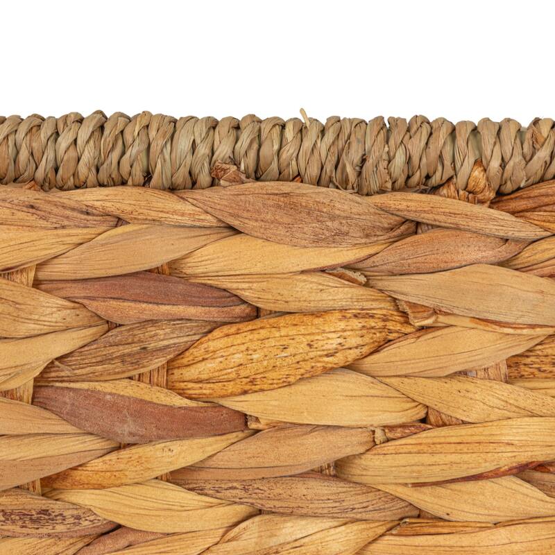 Household Essentials Handwoven Water Hyacinth and Seagrass Basket with Handles - 15.8"L x 9.8"W x 6.9"H