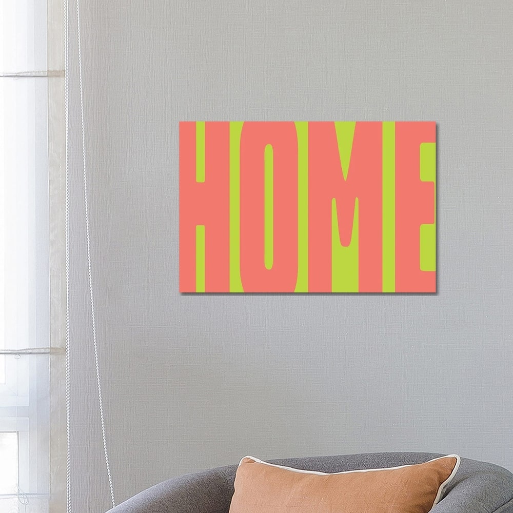 iCanvas "Home Green Fluo" by Mambo Art Studio Canvas Print