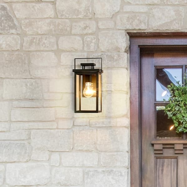 slide 2 of 8, Hunter Timbergrove Outdoor Black Wall Light - Porch, Patio, Garage - Contemporary, Transitional, Mission - Corrosion Resistant! 12"