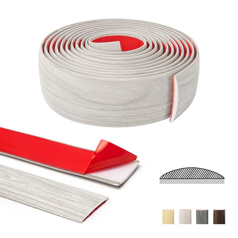 Art3d 10ft Self Adhesive Vinyl Floor Transition Strip,Laminate Floor Strip,Peel and Stick Trim Molding - White