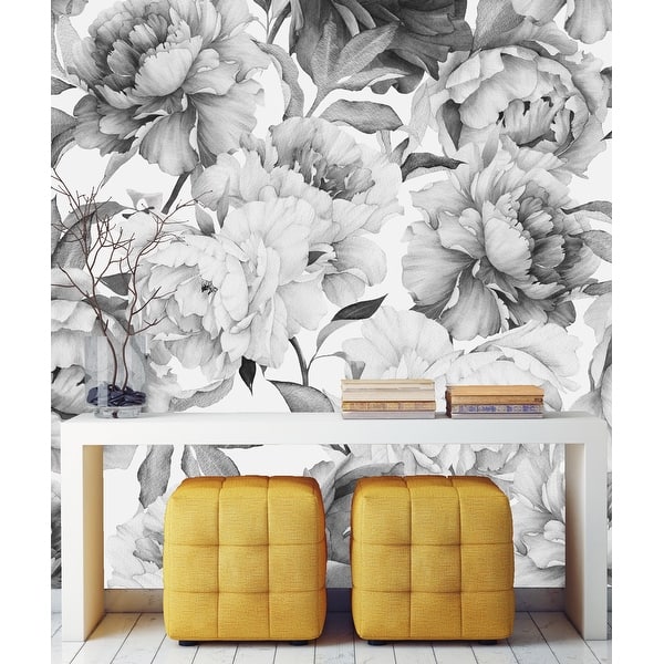 Black and White Peony Wallpaper Mural Bed Bath & Beyond 32617110