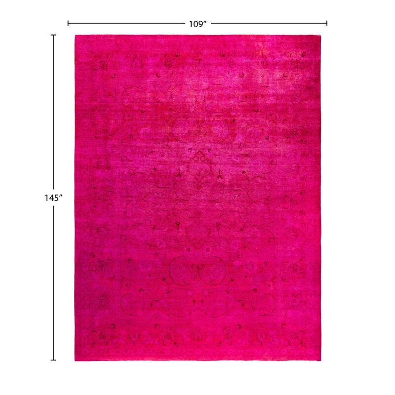 Overdyed One-of-a-Kind Hand-Knotted Area Rug - Pink - 9' 1" x 12' 1"