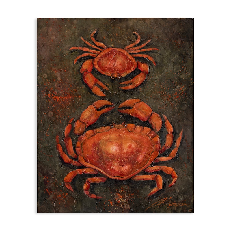 Stupell Small & Large Crab Pair Canvas Wall Art Design By Jody Bergsma - 24 x 30
