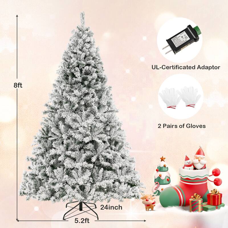 8 Feet Artificial Xmas Tree 3-Minute Quick Shape