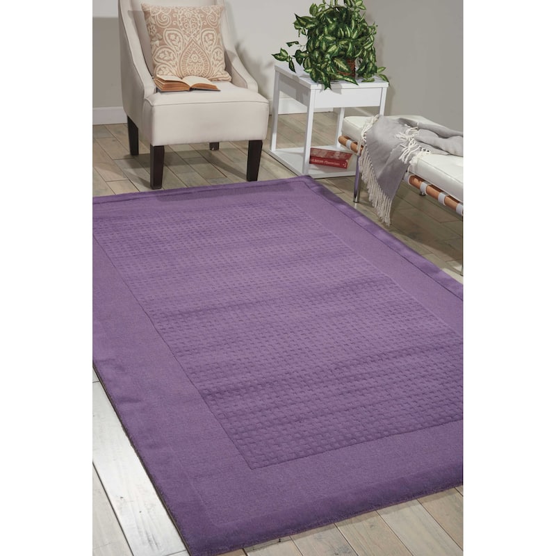 Nourison Hand-tufted Westport Solid Wool Area Rug - 8' x 10'6" - Purple