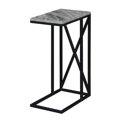 Coastal C End Table - Modern Accent Table for Living Room, Bedroom, Chic Design - 24.25