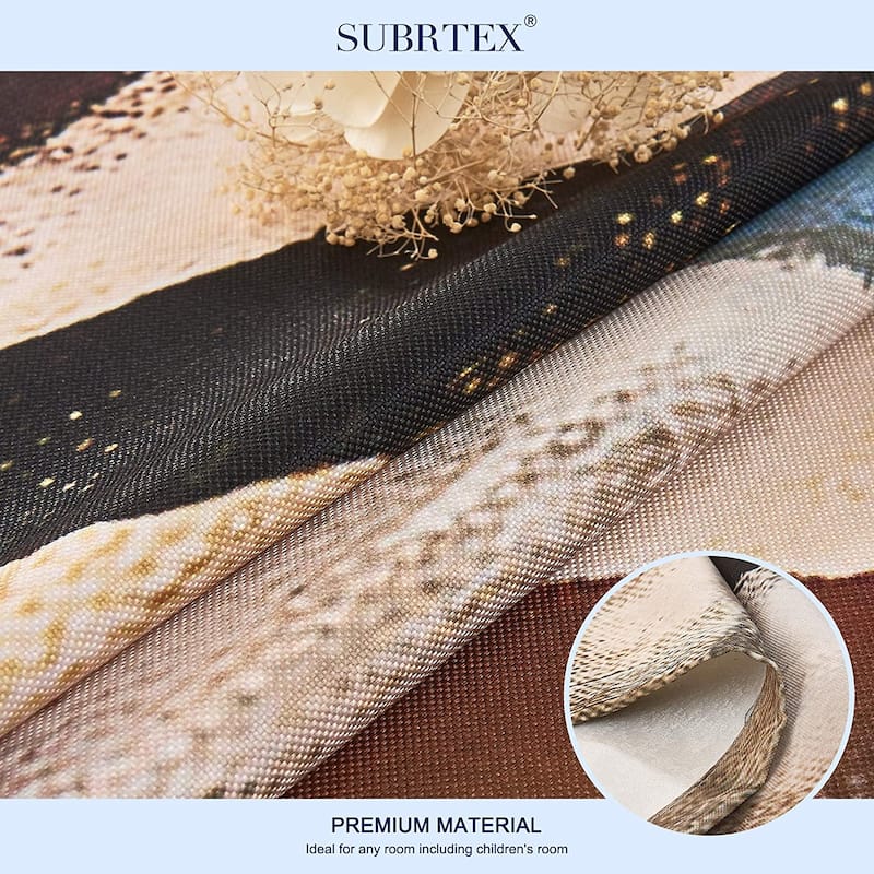 Subrtex Printed 2 Piece Panels Blackout Curtains Colorful Window Drapes