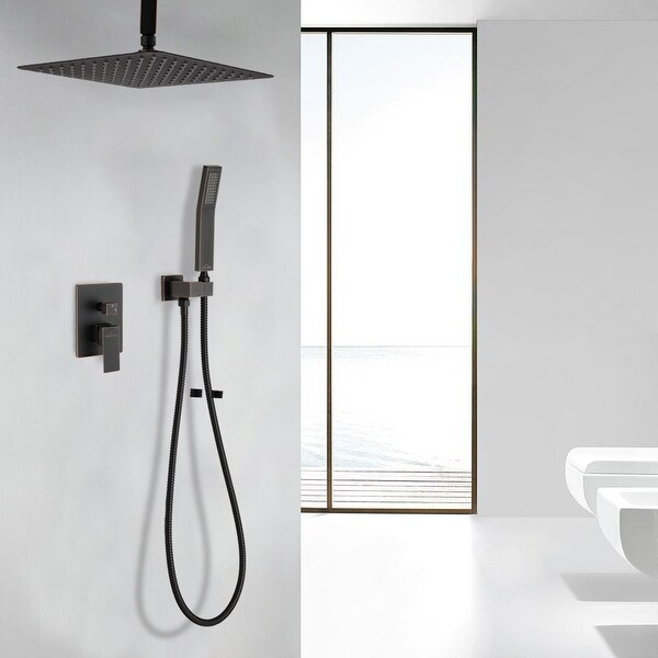 Details about   8/10/12/16" Digital Valve Rain 3 Function Hand Shower Tub Shower Head Faucet Set 