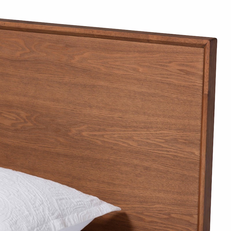 Melora Mid-Century Modern Walnut Brown Finished Wood and Rattan 3-Piece/4-Piece/5-Piece Bedroom Set (Multiple Bed Sizes)