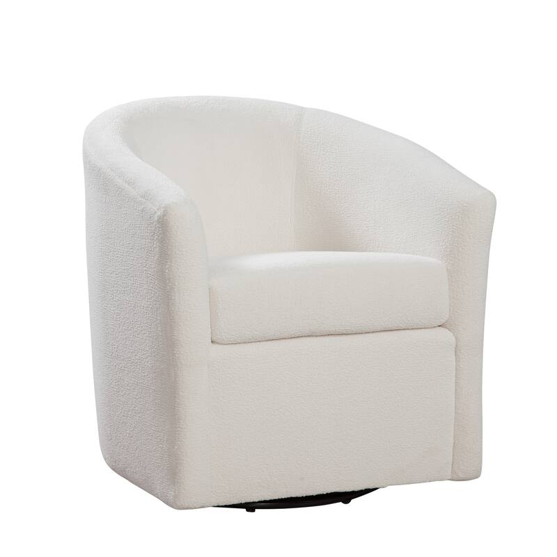 Odessa Barrel Style Swivel Accent chair in Performance Fabric - Ivory
