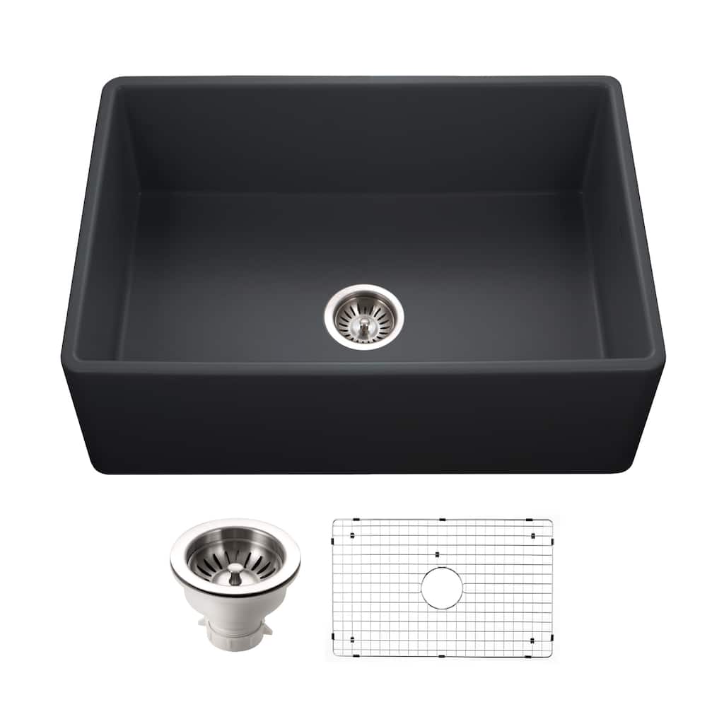 Houzer PTS-4100-C Platus 30" Farmhouse Single Basin Fireclay Kitchen