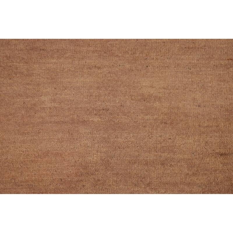Brown Gabbeh Modern Runner Rug Handmade Wool Carpet - 2'7"x 9'11"