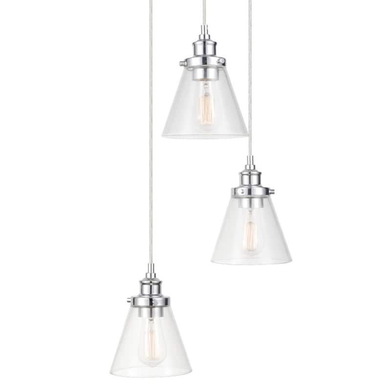 Globe Electric Jackson 3 Light 12" Wide LED Multi Light Pendant - Chrome