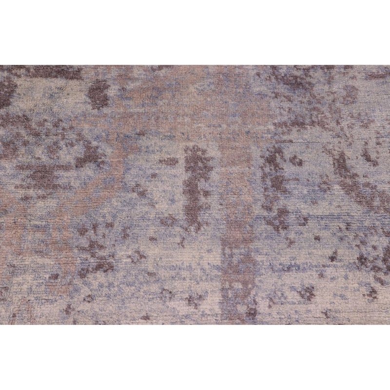 Contemporary Ziegler Damaris Blue Gray Bamboo Silk Rug - 7'11'' x 9'10''