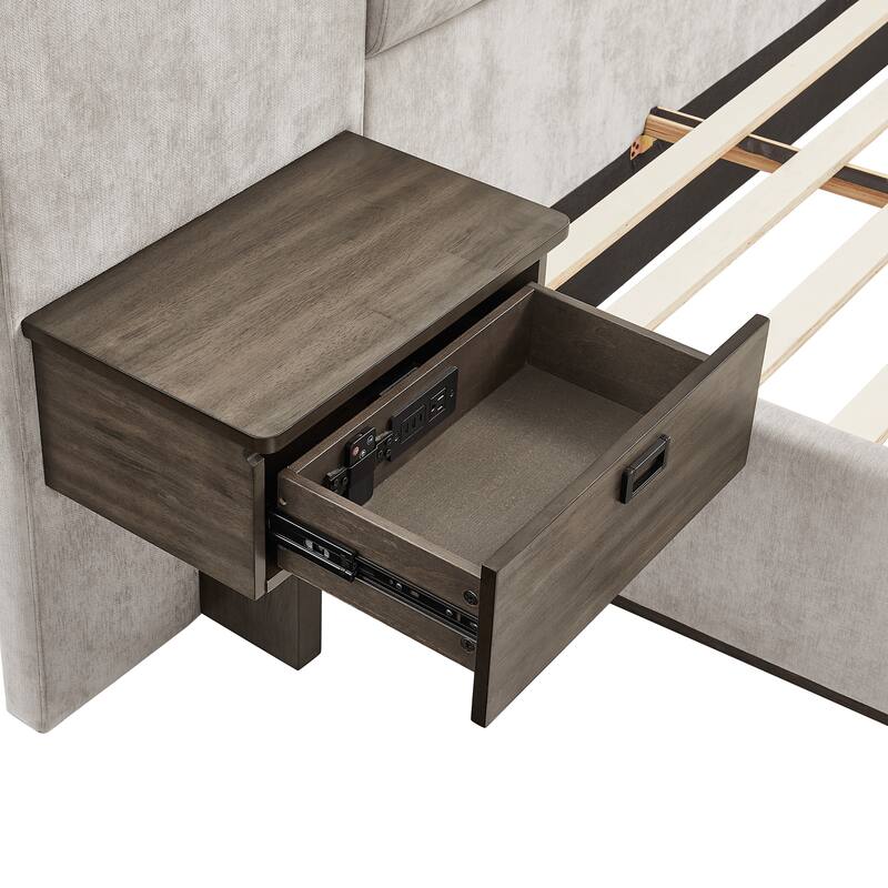 Danson Upholstered King Bed with Side Tables