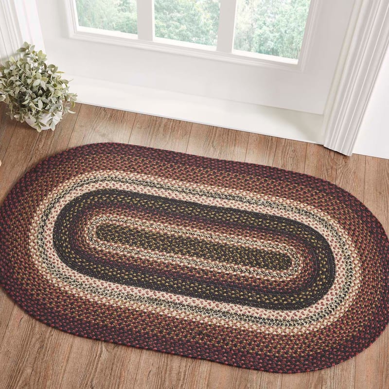 Beckham Jute Rug Oval w/ Pad 27x48 - 27" x 48" Oval - 27" x 48" Oval - Red