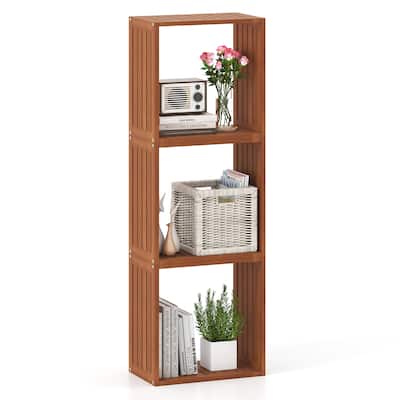Teak Solid Wood 3 Cube Bookcase Shelves for Storage and Display - 11.5" x 19.5" x 19.5"