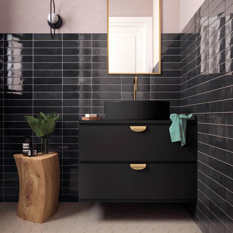 Merola Tile Tribeca Studio Basalt 2-3/8" x 9-5/8" Porcelain Wall Tile