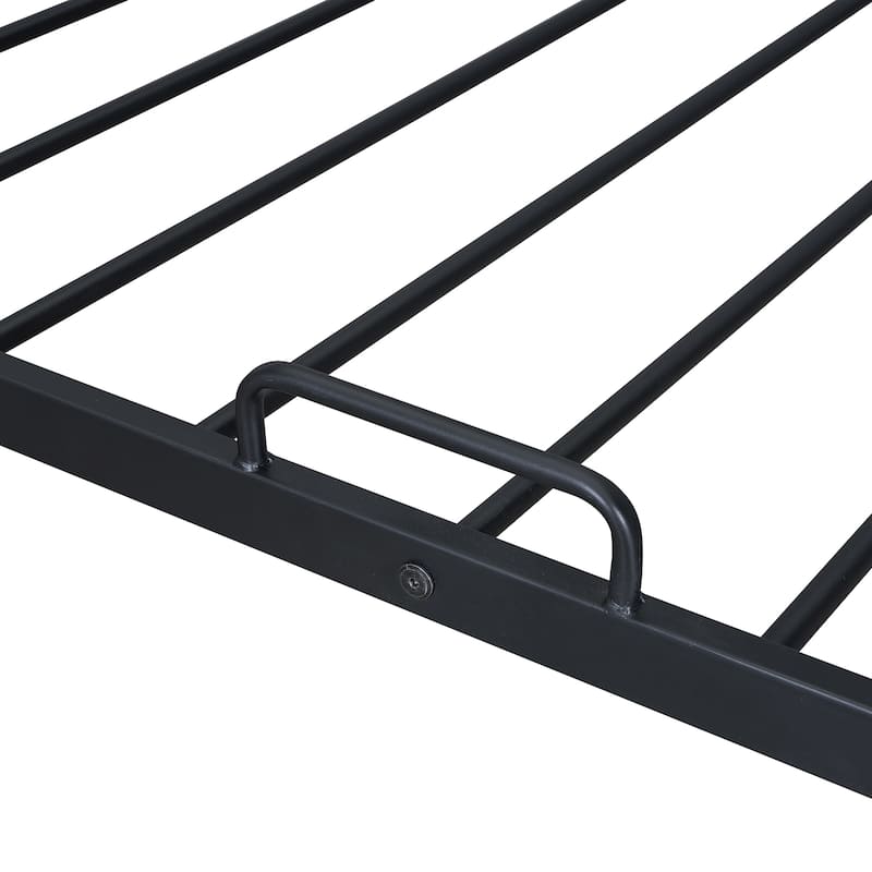 Full Size Metal House Bed with Twin Size Trundle
