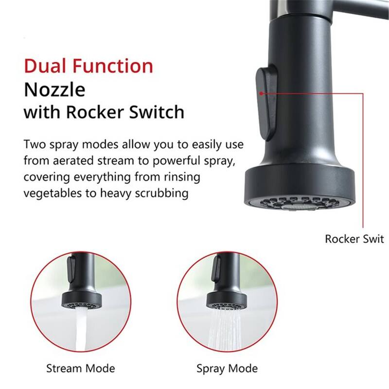 Commercial Kitchen Sink Faucet With Pull Down Sprayer One Hole Kitchen Faucets Single Handle High Arc Spring Mixer Faucets