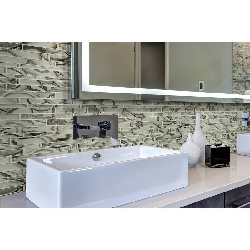 Ackland AKM-G-12X12IL-CA 12" x 12" Glass and Marble and Metal and