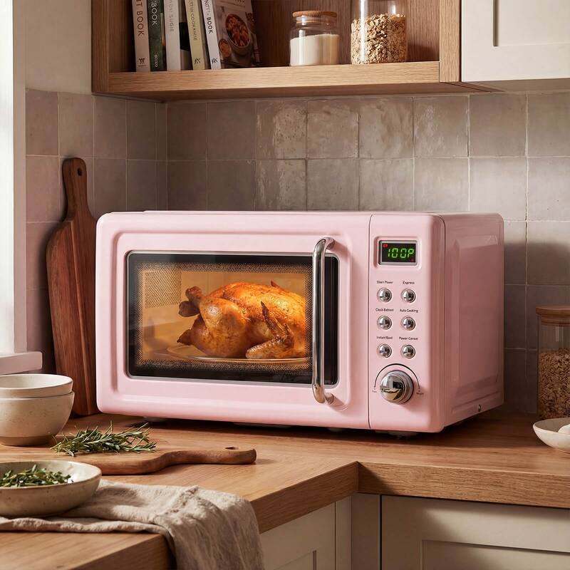 Costway 0.7Cu.ft Retro Countertop Microwave Oven 700W LED Display - See details