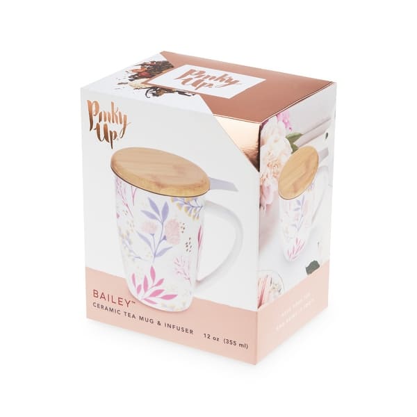 Delia Pink Tea Mug & Infuser by Pinky Up