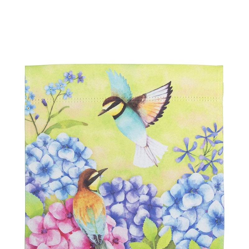 Welcome Floral Hummingbird Outdoor House Flag 28" x 40"