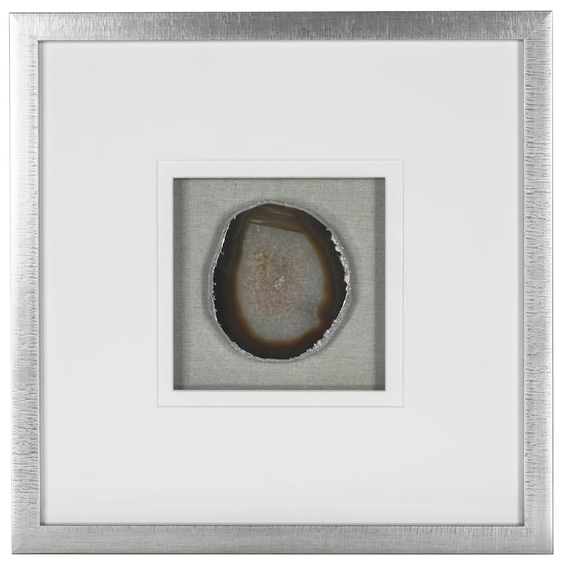 HUJI Agate Slice Shadow Box Wall Decor - Brown