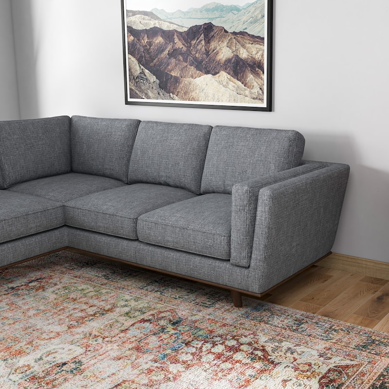 Elisa Mid Century Pillow Back Symmetrical Corner Sofa