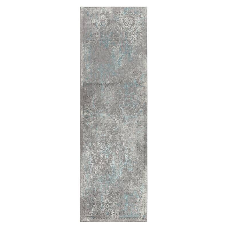 Maz Collection Distressed Abstract Area Rug