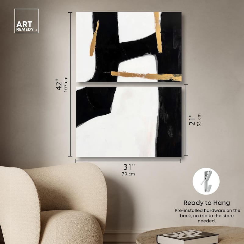 Urban Grid I Canvas Set of 2 by Art Remedy, Gallery Wrapped