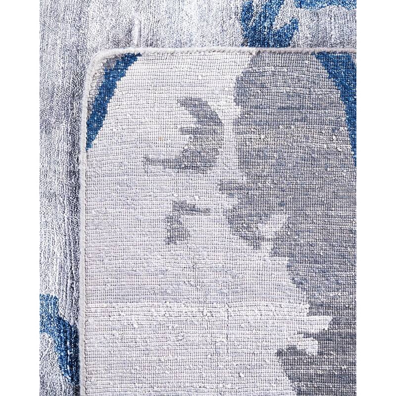 Modern One-of-a-Kind Hand-Knotted Area Rug, Gray - 9' 1" x 12' 1"