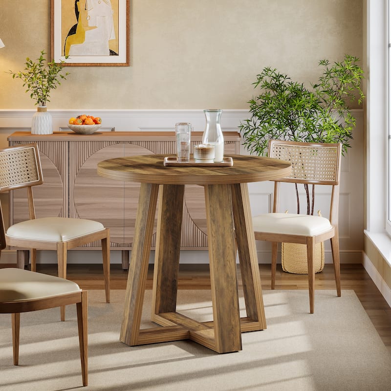Farmhouse Dining Table for Small Space - Brown