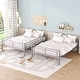 preview thumbnail 3 of 25, Contemporary Full over Full Metal Frame Bunk Bed Kids Bed with Stairs,Save Space,Split Into Two Beds