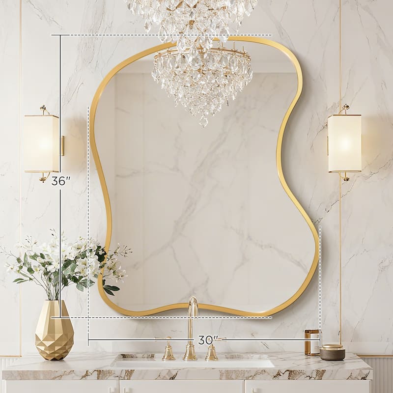 Artistic Aluminum Alloy Framed Decorative Wall Mirror