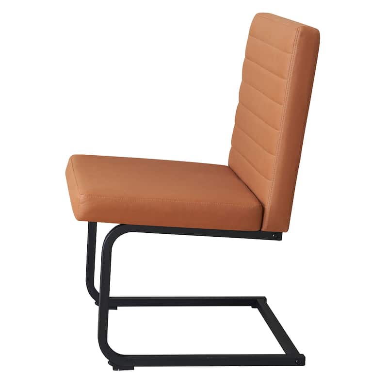Dining Chairs Set of 2, Upholstered Kitchen Chairs with Metal Legs, Armless Chair with Comfortable Seat, Easy Assembly