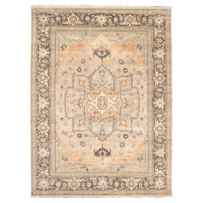 ECARPETGALLERY Hand-knotted Jules Serapi Taupe Wool Rug - 8'11 x 11'11 - Taupe - 8'11 x 11'11