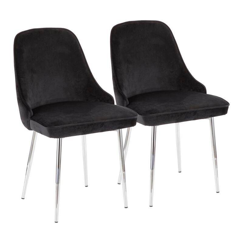 Silver Orchid Naldi Contemporary-Glam Velvet Dining Chair (Set of 2)