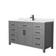 preview thumbnail 29 of 44, Beckett 60 Inch Single Vanity, Cultured Marble Top Dark Gray, Black Trim, White Cultured Marble Top