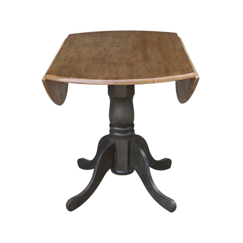 42" Solid Wood Dual Drop Leaf Table With 2 X-Back Chairs - 3 Piece Set